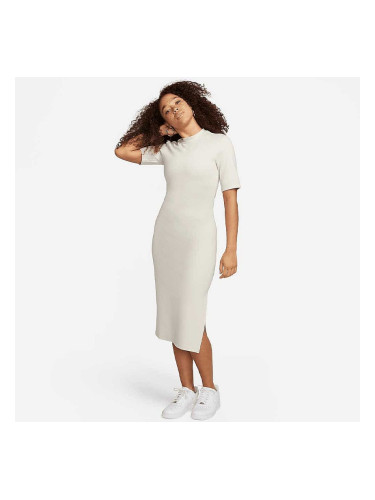 ДАМСКА РОКЛЯ NIKE NSW ESSNTL MIDI DRESS БЕЖОВА