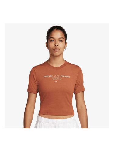 ДАМСКА ТЕНИСКА NIKE NSW TEE DANCE SS OLY ОРАНЖЕВО-КАФЯВА