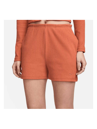 ДАМСКИ КЪСИ ПАНТАЛОНИ NIKE NSW CHLL KNT RIB 3IN SHRT ОРАНЖЕВО-КАФЯВИ