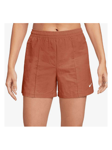 ДАМСКИ КЪСИ ПАНТАЛОНИ NIKE NSW ESSNTL MR 5IN WVN SHRT ОРАНЖЕВО-КАФЯВИ