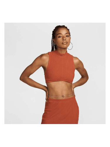 ДАМСКИ ПОТНИК NSW CHLL KNT RIB CRP TNK ОРАНЖЕВО-КАФЯВ