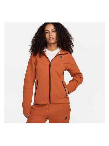 ДАМСКО ГОРНИЩЕ NIKE NSW TCH FLC WR FZ HDY ОРАНЖЕВО-КАФЯВО