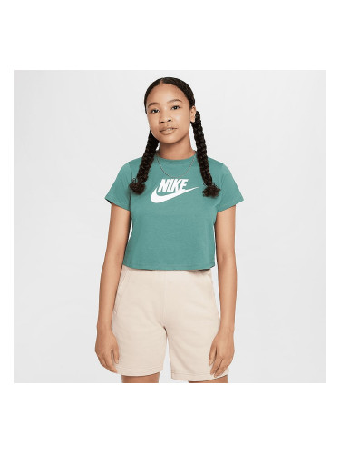 ДЕТСКА ТЕНИСКА ЗА МОМИЧЕ NIKE NSW TEE CROP FUTURA ЗЕЛЕНА