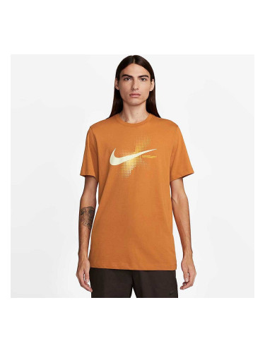 МЪЖКА ТЕНИСКА NIKE NSW TEE 6MO SWOOSH ОРАНЖЕВО-КАФЯВА