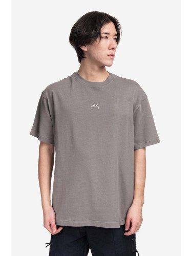 Памучна тениска A-COLD-WALL* Essential T-Shirt в сиво с изчистен дизайн