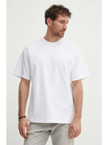 Памучна тениска United Colors of Benetton в бяло с изчистен дизайн