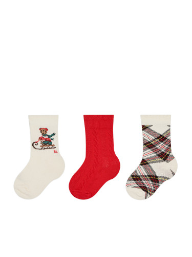 Комплект 3 чифта дълги чорапи детски Polo Ralph Lauren 445896759001 Цветен