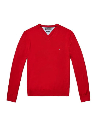 Sweater - TOMMY HILFIGER PACIFIC V-NK red
