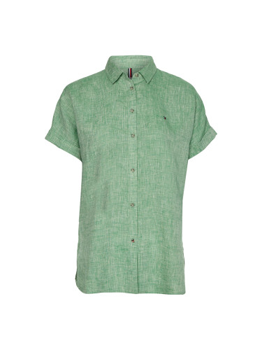 Tommy Hilfiger Shirt - LINEN RELAXED SHIRT SS green