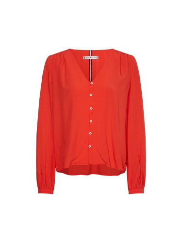 Tommy Hilfiger Blouse - VISCOSE V-NK REGULAR BLOUSE red