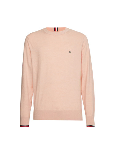 Tommy Hilfiger Sweater - TIPPED PIMA CTN MOULINE C-NK pink