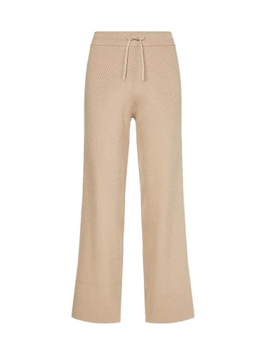 Tommy Hilfiger Trousers - SOFT RIB WIDE LEG PANT beige