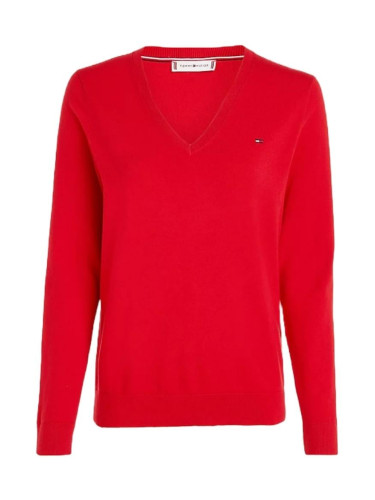 Tommy Hilfiger Sweater - HERITAGE V-NK SWEATER red