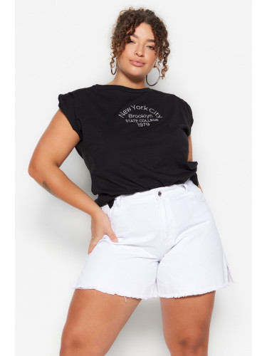 Trendyol Curve White High Waist Wide Cut Shorts & Bermuda