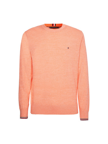 Tommy Hilfiger Sweater - TIPPED PIMA CTN MOULINE C-NK orange