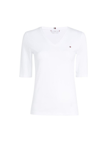 Tommy Hilfiger T-shirt - SLIM V-NK TOP 1/2 SLV white