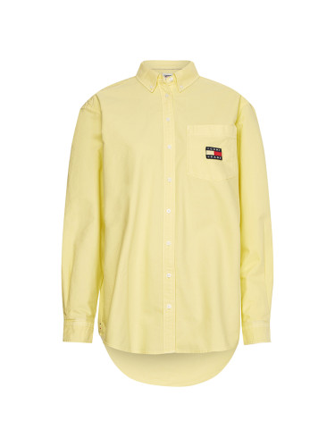 Tommy Jeans Shirt - TJW BADGE BOYFRIEND SHIRT yellow