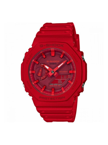 Часовник унисекс Casio GA-2100-4AER Червен Мултифункционалност