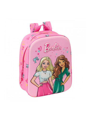 Училищна чанта Barbie Розов Фуксия 22 x 27 x 10 cm 3D