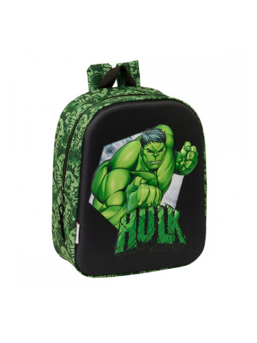 Училищна чанта Hulk Черен Зелен 22 x 27 x 10 cm 3D