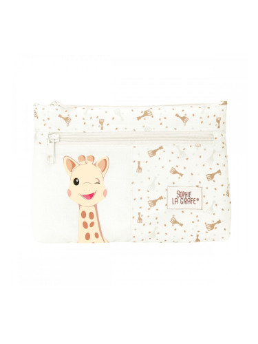 Двоен Моливник Sophie la Girafe Бежов 23 x 16 x 3 cm