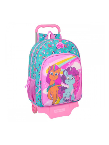 Училищна чанта с колелца My Little Pony Magic Розов цвят тюркоаз 33 x 42 x 14 cm