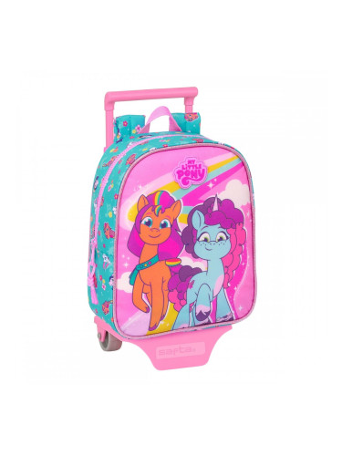 Училищна чанта с колелца My Little Pony Magic Розов цвят тюркоаз 22 x 27 x 10 cm