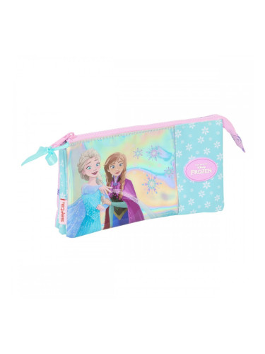 Троен Моливник Frozen Cool days Виолетов Небесно синьо 22 x 12 x 3 cm