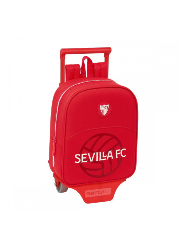 Училищна чанта с колелца Sevilla Fútbol Club Червен 22 x 27 x 10 cm