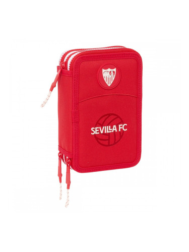 Троен несесер за моливи Sevilla Fútbol Club Червен 12,5 x 19,5 x 5,5 cm 36 Части