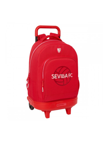 Училищна чанта с колелца Sevilla Fútbol Club Червен 33 x 45 x 22 cm