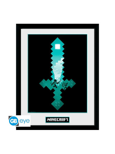 GBEYE MINECRAFT - Framed print "Diamond Sword" (30x40)