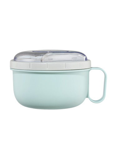 Комплект кутия за храна с прибори Xavax To Go, 1100 мл, пастелно синьо