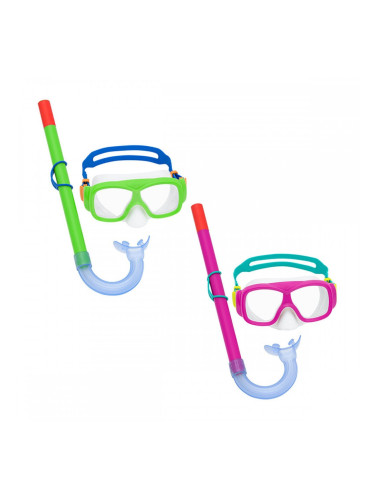 Очила за Гмуркане с Детски Шнорхел Bestway Зелен Розов (1 броя)