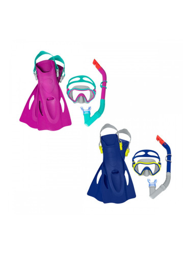 Очила за Гмуркане с Шнорхел и Плавници Bestway 37-41 Син (3 броя) (1 броя)