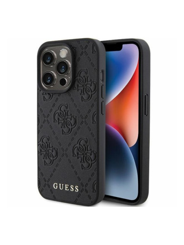 Оригинален кейс Guess HC PU Quilted 4G Classic, За iPhone 15 Pro (6.1), Черен