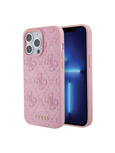 Оригинален кейс Guess HC PU Quilted 4G Classic, За iPhone 15 Pro (6.1), Розов