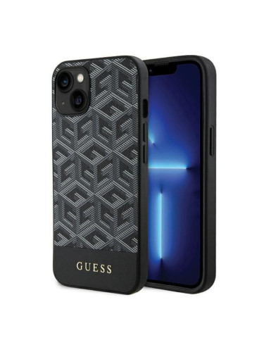 Оригинален кейс Guess GCube Stripes MagSafe, За iPhone 15 Pro Max (6.7), Черен