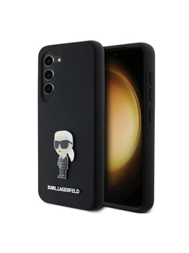 Оригинален кейс Karl Lagerfeld Silicone Ikonik Metal Pin, За Samsung Galaxy S24 (S921B), Черен