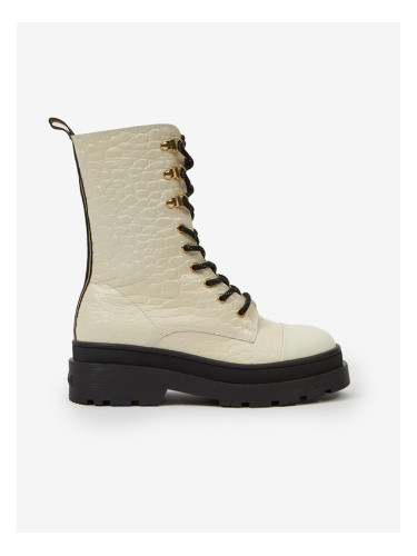 Scotch & Soda Aubri Mid Boot Off White Croco Боти Byal