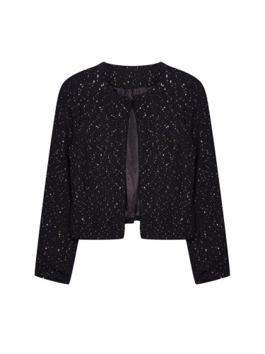 Trendyol Black Lined Sequin Detailed Jacket Look Knitted Cardigan