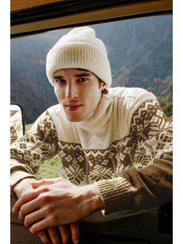 Trendyol Mink Regular Turtleneck Ethnic Knitwear Sweater
