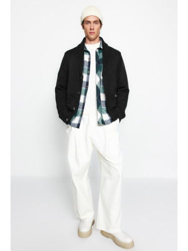 Trendyol Black FL Men's Regular Shawl Collar Plain Knitwear Cardigan