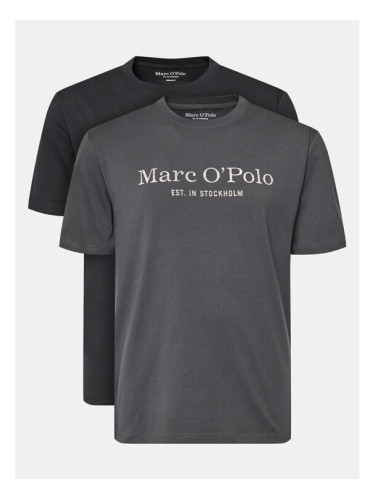 Marc O'Polo Комплект 2 тишъртки 421 2058 09104 Сив Regular Fit