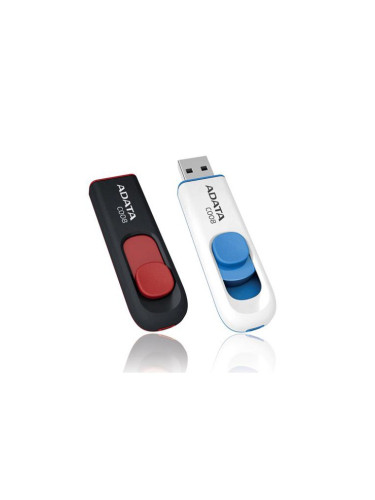 Памет 64GB USB Flash Drive, A-Data C008, USB 2.0, бяла/черна