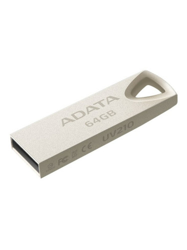 Памет 64GB USB Flash Drive, A-Data UV210, USB 2.0, златиста