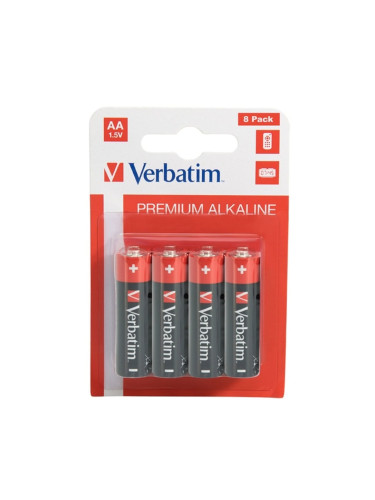 Батерии алкални Verbatim 49503, AA, LR6, 1.5V, 8бр.