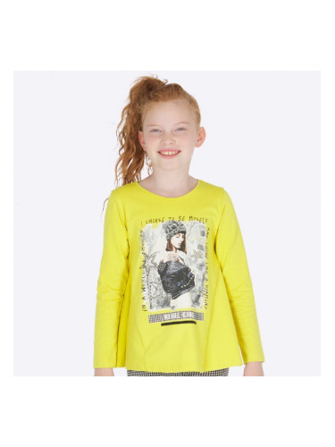 Детска блуза с дълъг ръкав в жълт цвят с щампа Mayoral