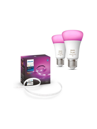 К-кт -LED RGBW Димируема лента Philips Hue 2m 20W/230V + 2x LED Крушка E27/9W