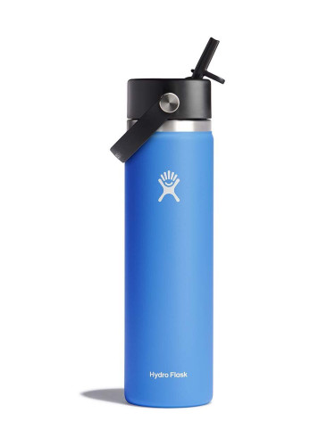 Термобутилка Hydro Flask 24 Oz Wide Flex Straw Cap Cascade в синьо W24BFS482